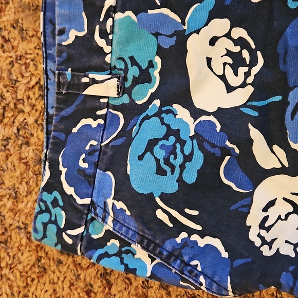 TOMMY HILFIGER SHORTS FLORAL 14 BLUE TEAL WHITE FLOWER - Picture 3 of 8